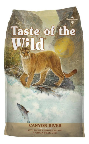 Alimento Taste of the Wild Canyon River Feline para gato sabor trucha y salmón ahumado en bolsa de 500g