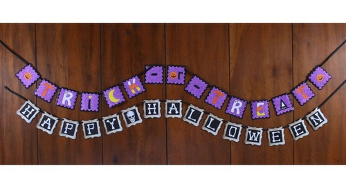 Banderin Halloween Glitter Trick Or Treat