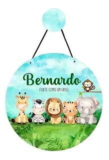 porta maternidade cerquinha safari Enfeite Porta Maternidade Ou Quarto Bebê - Safari