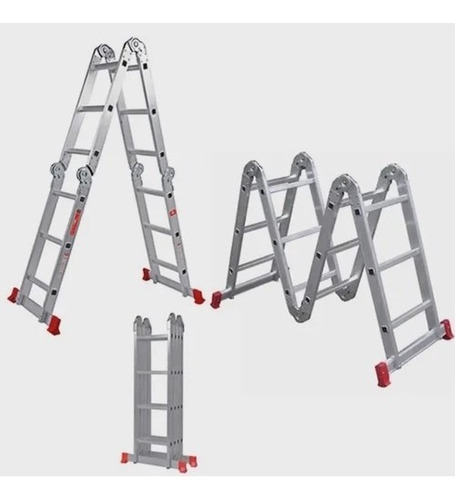 Escada Articulada Multifuncional 3x4 - 8 Em 1 Worker