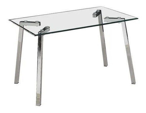 Mesa De Comedor Vidrio 12 Mm Rectangular Mumbai Cromada 120