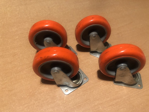 10 Rodaja Rueda De 2  Placa Giratoria Naranja Con Gris