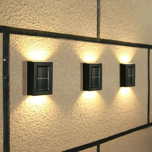 Pack X 2 Lampara Solar Led Aplique Exterior Ip65