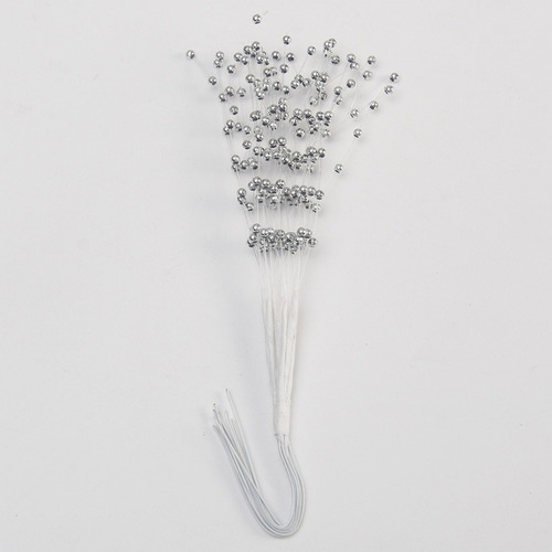 10 Tallos Perlas Spray Flores Novia Ramo De Alambre Boda
