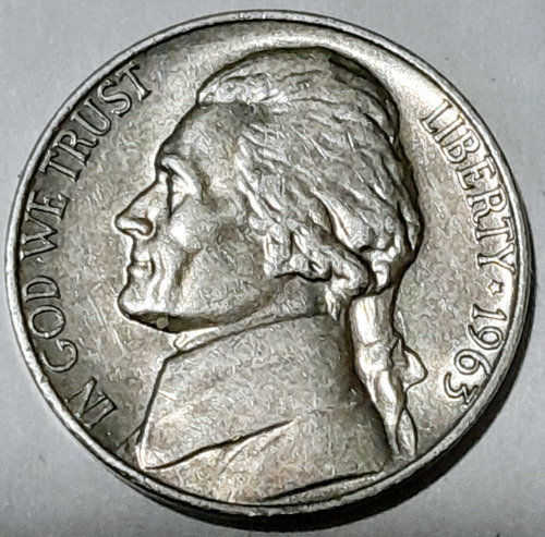 Moneda 5 Centavos 1963 Eeuu Dólar Five Cent Dollar Coin