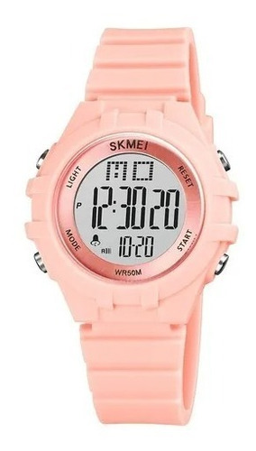 Skmei 1716 Reloj Niñas Digital Alarma Sumergible Luz Rosa