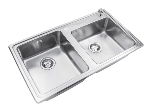 Pileta Bacha Doble De Cocina Johnson Quadra Q85ad Con 2 Aguj