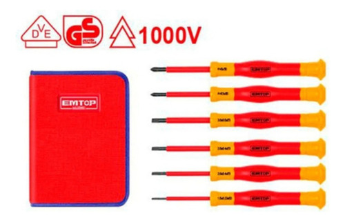 Et 6 Destornilladores Precision Aisl.1000v Vde Emtop Ekipsd