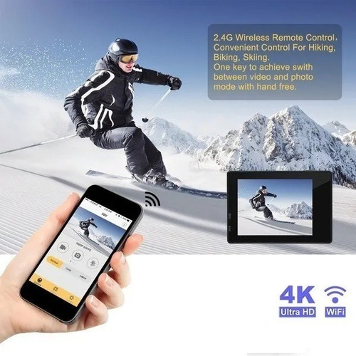 Câmera Ultra 4k Wi-fi Prova D'água Youtuber Bike Moto Trilha