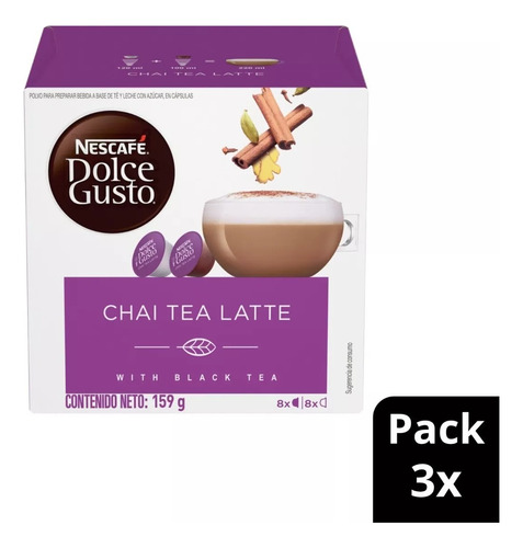 Capsulas Café Dolce Gusto Chai Tea Latte X3 Cajas De 8u