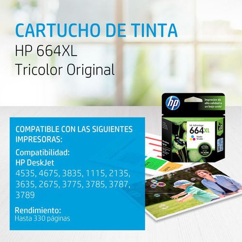 Combo Hp De Cartuchos De Tinta 664xl,2xnegro+2xtri-color
