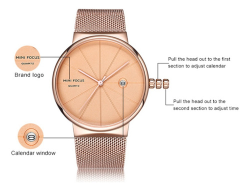 Mini Focus Hombres Relojes De Cuarzo Ultradelgados Simples
