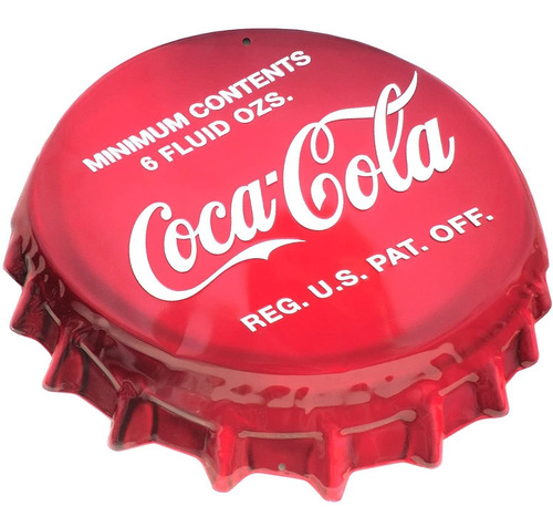 Cocacola Cap Sign Cartel De Chapa  X In