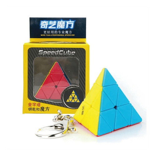 Llavero Cubo Qiyi Pyraminx Key Ring Color Stickerless Origin