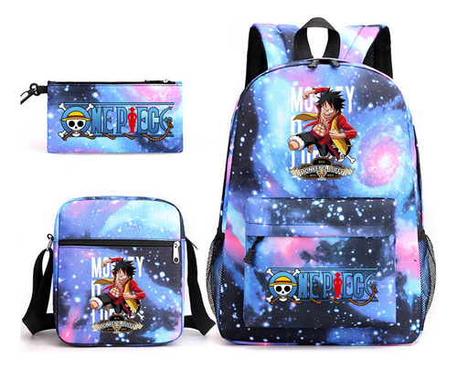 3 Unids/set One Piece Anime Mochila Casual De Gran Capacidad