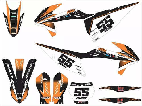 Kit Adesivo Moto Trilha Ktm Sxf 350 2013 0,60mm 3m Mt052 Cor Adesivo Ktm Sxf