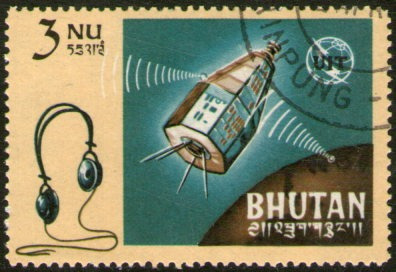 Bhutan Sello Usado Espacio = U.i.t. Año 1966 = Yvert N° 62 