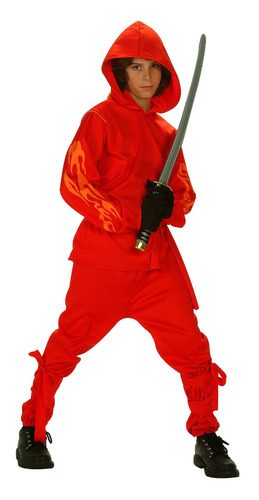 Disfraz Para Niño Ninja En Llamas Talla L Halloween