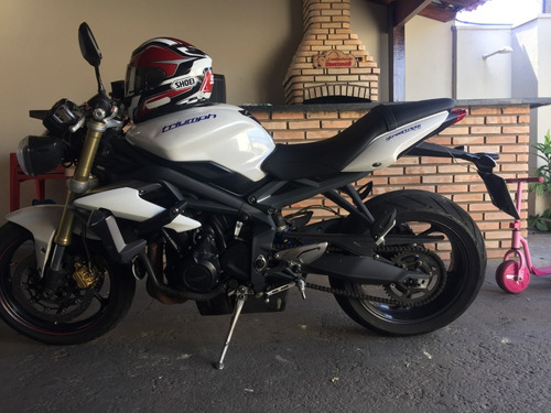 Street Triple 675 Triumph 2014 Branca - Impecável