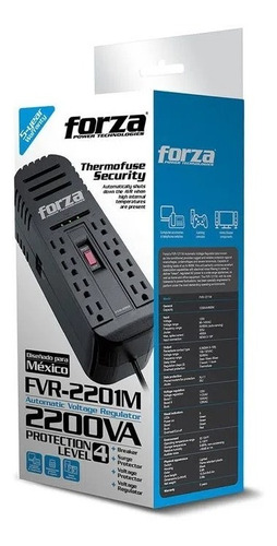 Regulador De Voltaje Forza 2200va 1100w 8 Tomas Fvr-2201 