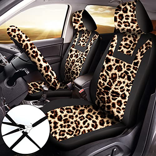 Juego De Accesorios Coche Estampado De Leopardo De 17 P...