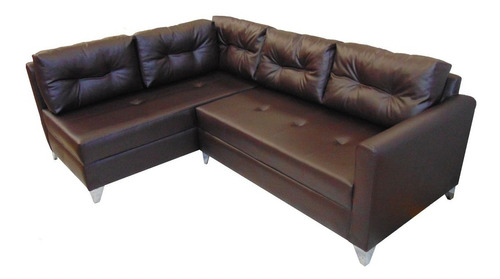 Sofa Modular En L Emerson Izquierdo Ecocuero Cafe