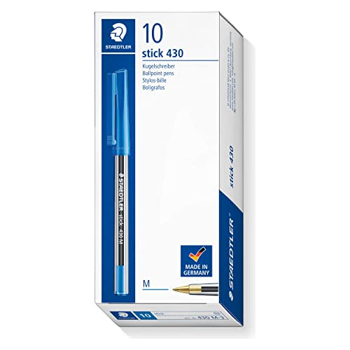 Esfero - Staedtler Stick 430 M-3 Ballpoint Pen Medium - Blue