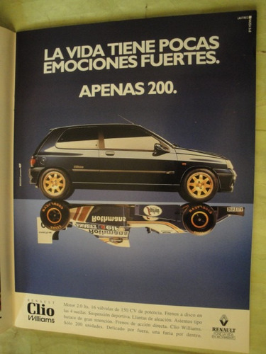 Publicidad Renault Clio Williams Año 1995 (Usado)