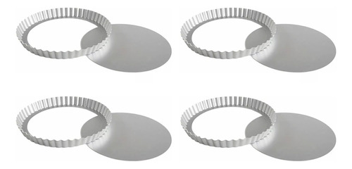 Set X 4 Molde Tartera Pastafrola Desmontable Aluminio 26cm