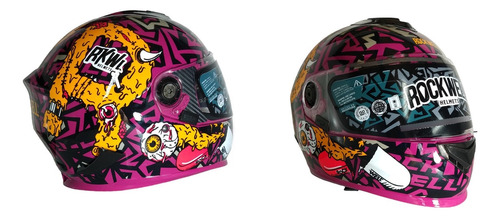 Casco Integral Rockwell 929 Zombie Violeta Zeta Motos