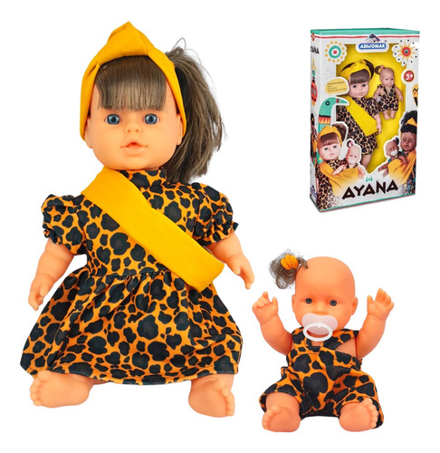 Brinquedo Infantil Menina Boneca Negra Ayana Grande 40 Cm