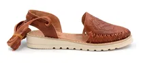 Comprar Zapatos Piso Piel Genuina Tiras Romanas Grabado Mujer