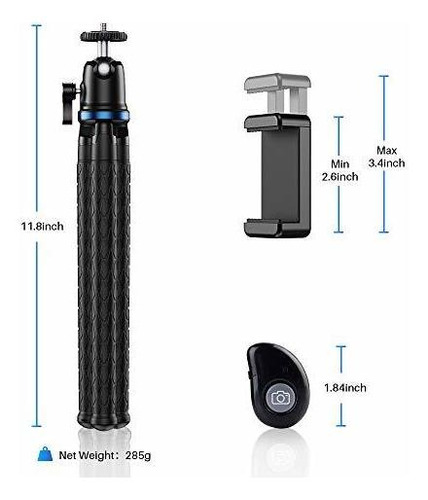 Apexel Tripode Flexible Obturador Remoto Inalambrico Vw