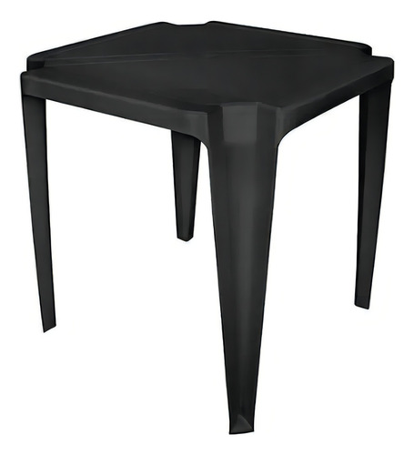 Mesa de exterior Rj Distribuidor Mesa Quadrada Monobloco de plástico color negro