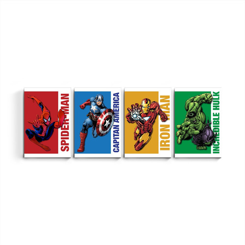 Cuadro Avengers  Iron Man America Spiderman Capitan  Hulk 