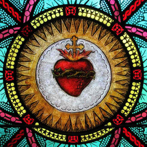 Lienzo Tela Canvas Arte Sacro Sagrado Corazón De Jesús 50x50