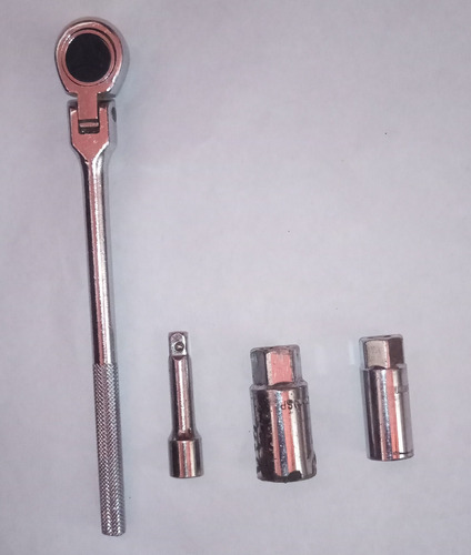 Ratchet Articulado Profesional Con Dados Y Extension Bujias 