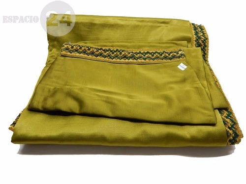 Colcha Cubrecama + Funda De Almohada De Raso Verde Aceituna