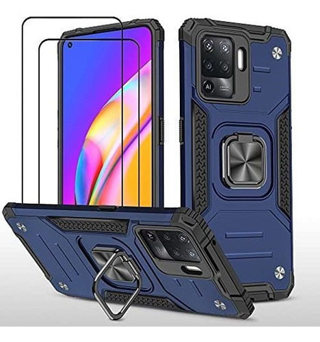 Funda Para Oppo Reno 5 Lite A94 Shockproof  Azul  +vidrio