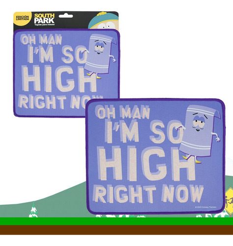 Mouse Pad Gamer Geek Industry South Park De Goma M 20cm X 24cm X 0.3cm Toallín Im So High / Towelie / Geek Industry