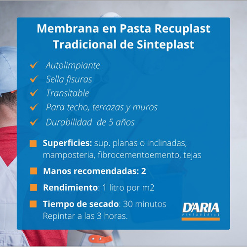 Recuplast Tradicional Membrana Pasta Impermeabilizante 1 Lts