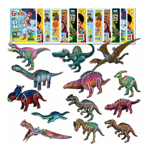 Imagen 1 de 7 de Revista Genios+ Dinos Y Otros Reptiles En 3d X 13 Ediciones