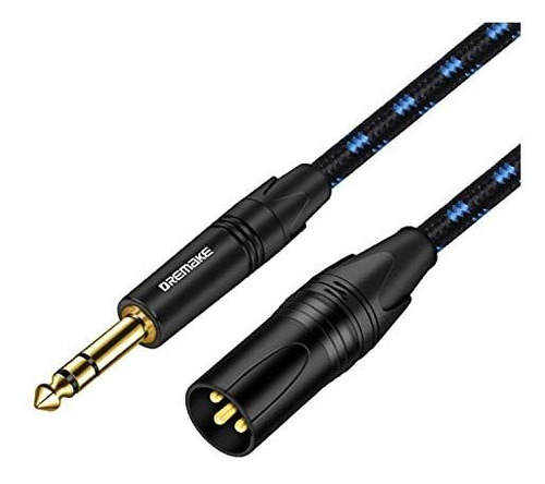 Dremake Trs 1/4 A Xlr Cable De Micrófono De 0.256 in Macho A