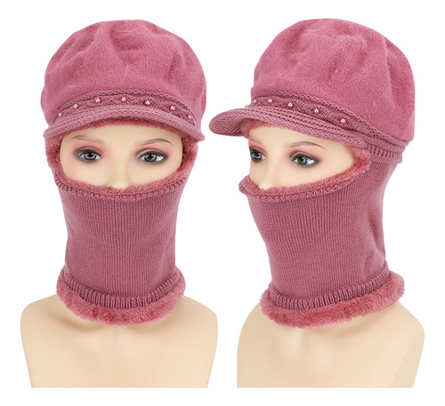 Gorro Mujer Cálido Prueba Viento Proteccion Cuello Y Rostro