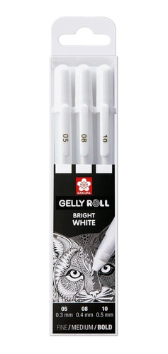 Sakura Gelly Roll Set 3 Bolígrafos Gel Blanco  F/m/b