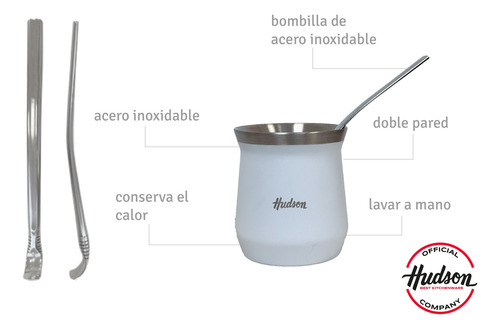 Termo 1 Litro + Mate Blanco Vaso