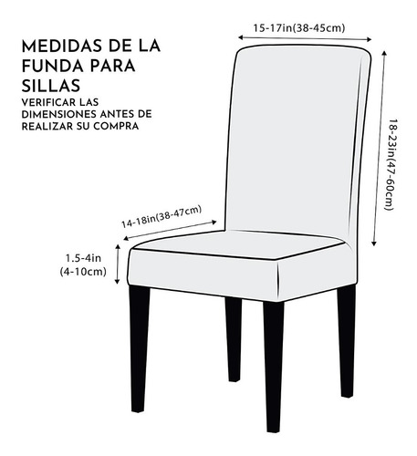 Fundas Pack de 4 para Sillas Comedor Fundas Elásticas Modernas bielástico Extraíbles y Lavables Funda para sillas Blanco vemax.es