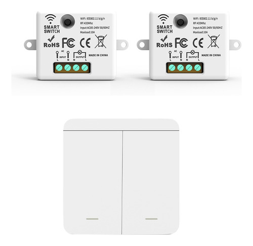 Interruptor De Luz Inalámbrico De Pared Rf 433 Mhz, Receptor