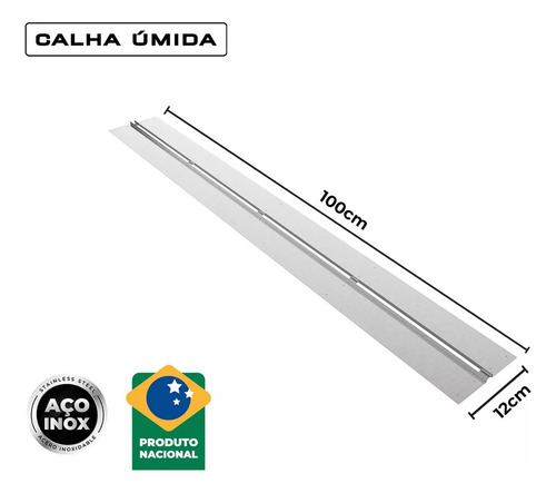 16 Ralos Grelha Linear Borda De Piscina 1 M X 12 Cm Em Inox
