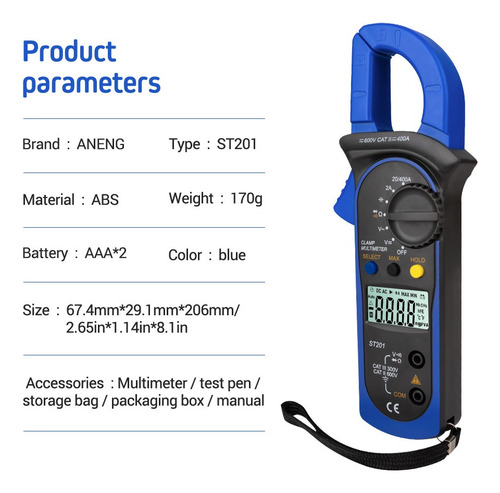 Abrazadera Digital Aneng St201, 4000 Unidades